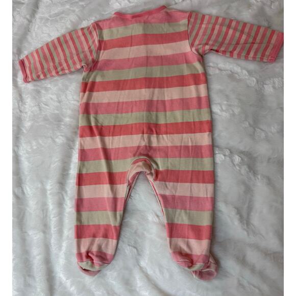 Vintage 90s Y2K Carter’s Classics Pink Striped Embroidered Footie Pajama 6-9 Mos - Picture 4 of 6